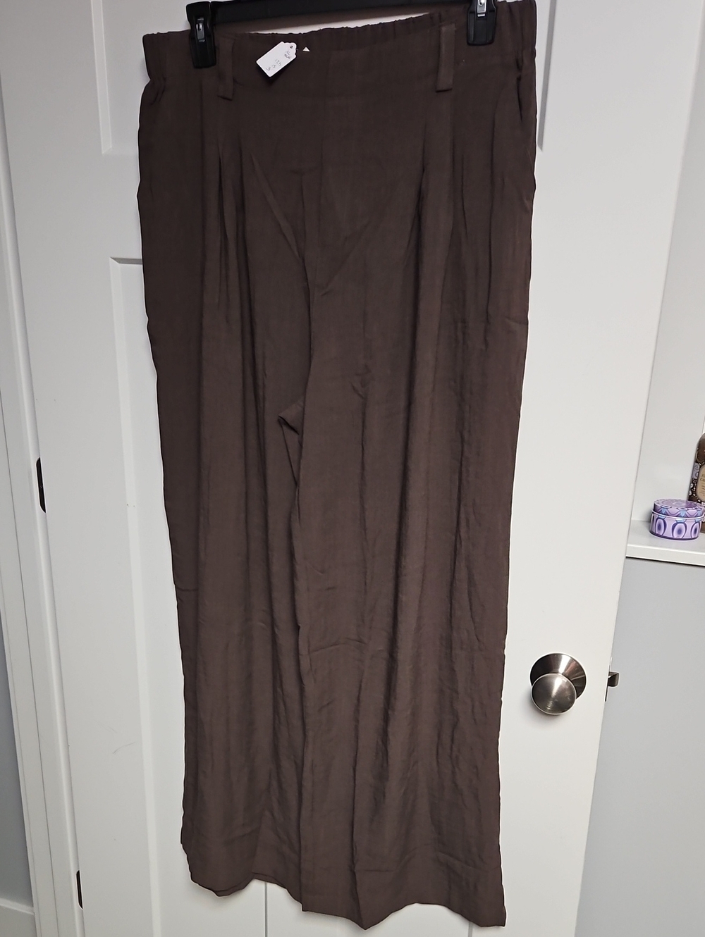 HALARA Women's Brown Wide-Leg Relaxed Pants